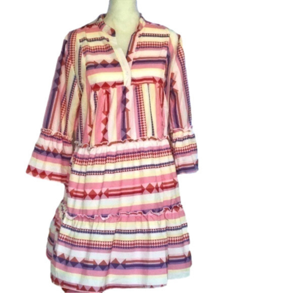 NWT Made with love ❤️ Vibrant Colorful Full Sleeve Dress Size L - Picture 1 of 6